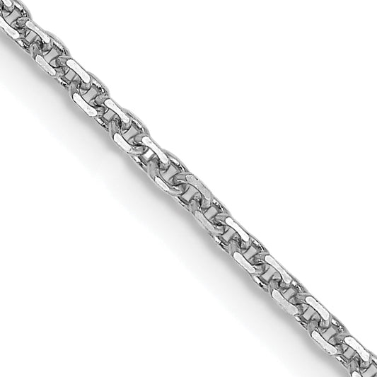 14K White Gold 14 Inch 1.45mm Diamond-Cut Cable With Lobster Clasp Chain Necklace