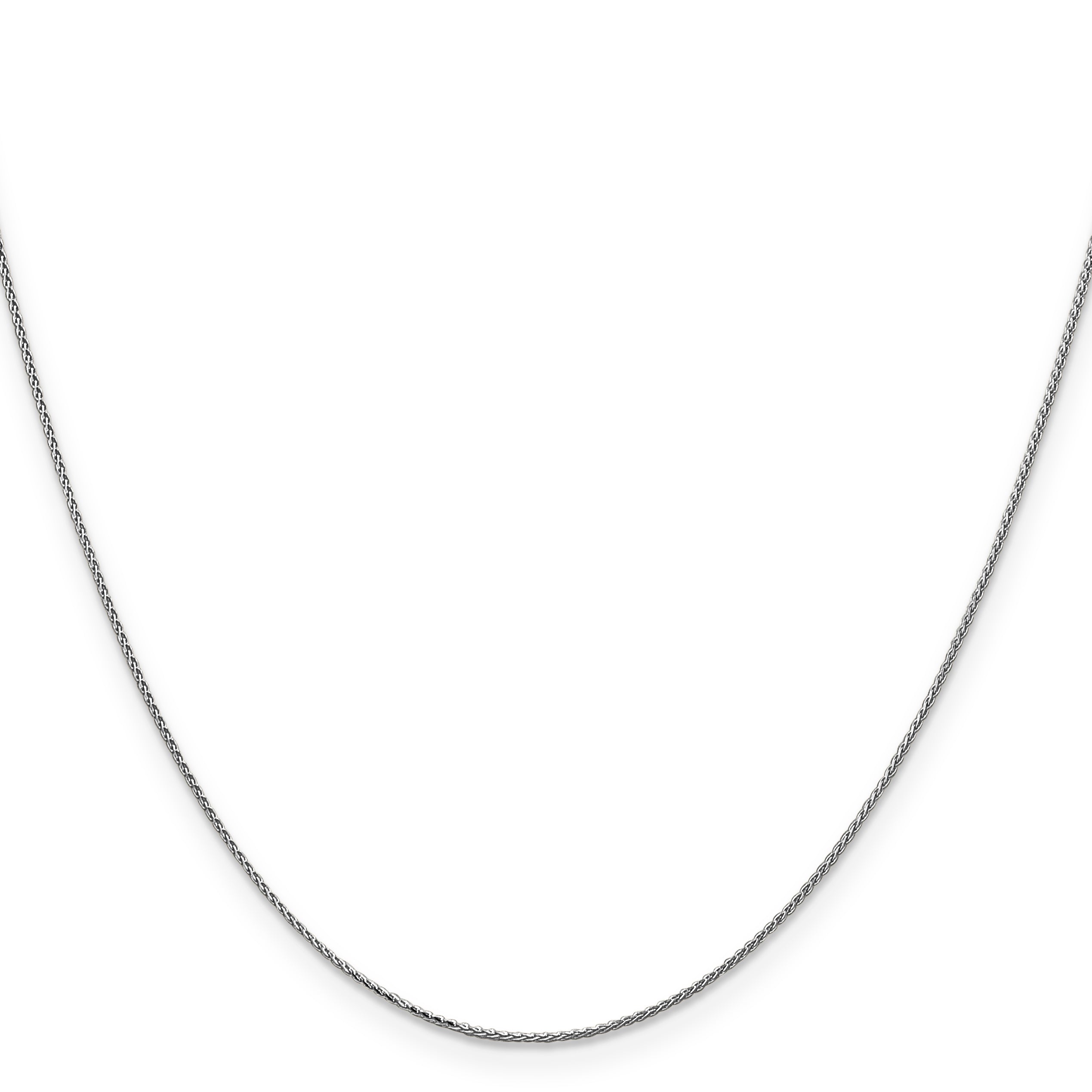 14K White Gold 22 Inch .85mm Diamond-Cut Spiga With Spring Ring Clasp Chain Necklace