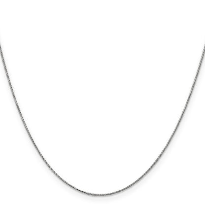 14K White Gold 22 Inch .85mm Diamond-Cut Spiga With Spring Ring Clasp Chain Necklace