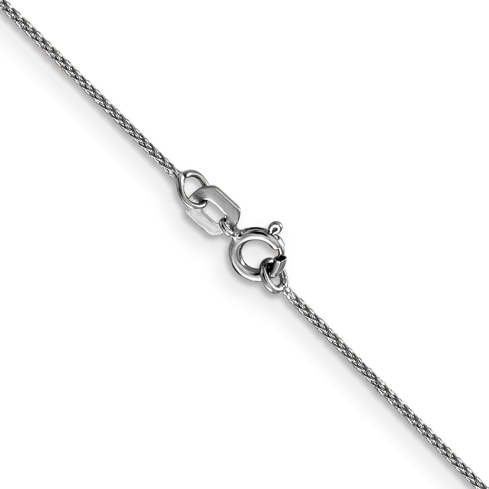 14K White Gold 20 Inch .85mm Diamond-Cut Spiga With Spring Ring Clasp Chain Necklace