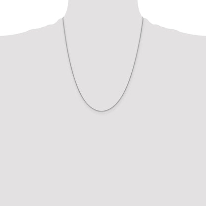 14K White Gold 22 Inch .85mm Diamond-Cut Spiga With Spring Ring Clasp Chain Necklace