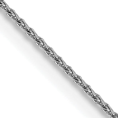 14K White Gold 30 Inch .85mm Diamond-Cut Spiga With Lobster Clasp Chain Necklace