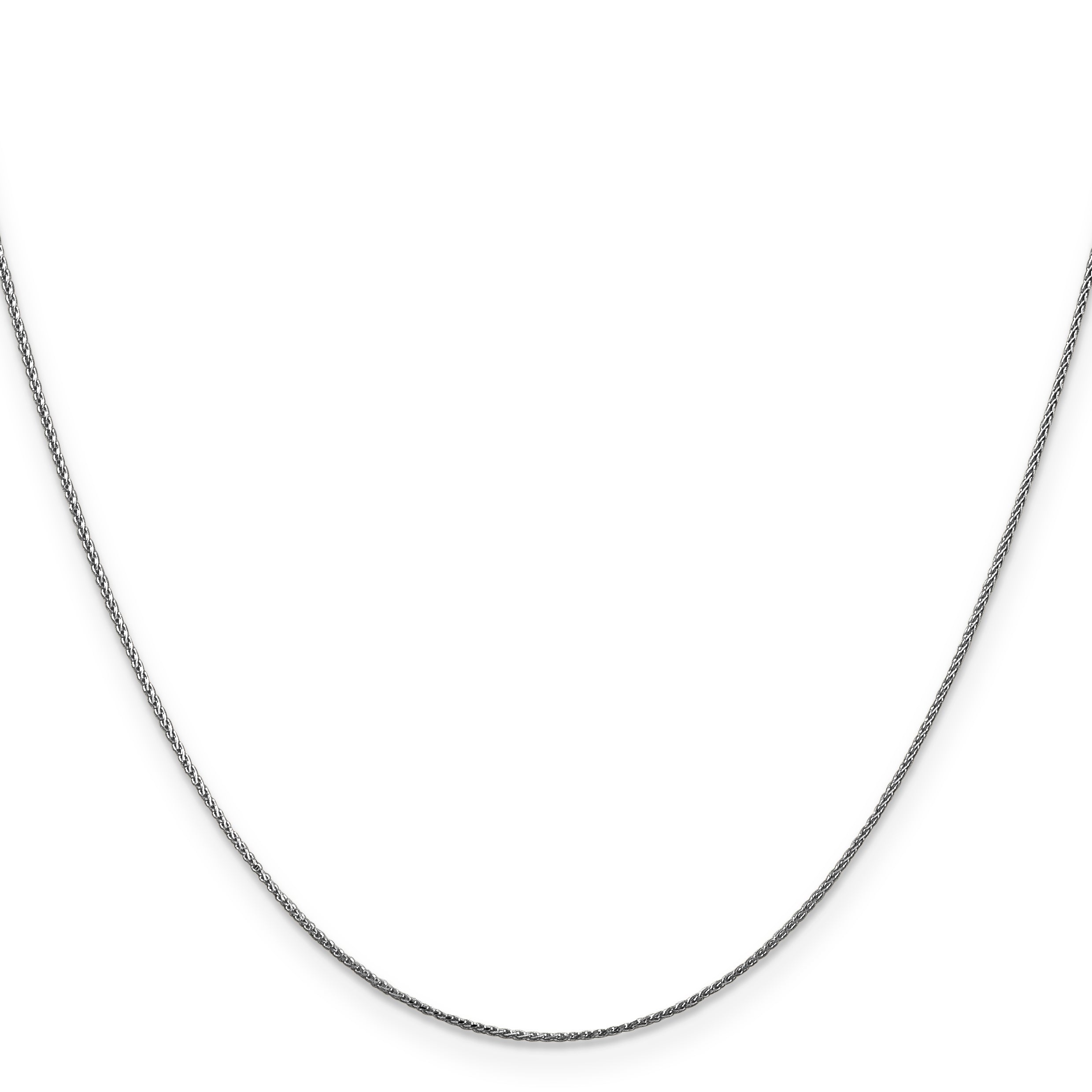 14K White Gold 26 Inch .85mmdiamond-Cut Spiga With Lobster Clasp Chain Necklace
