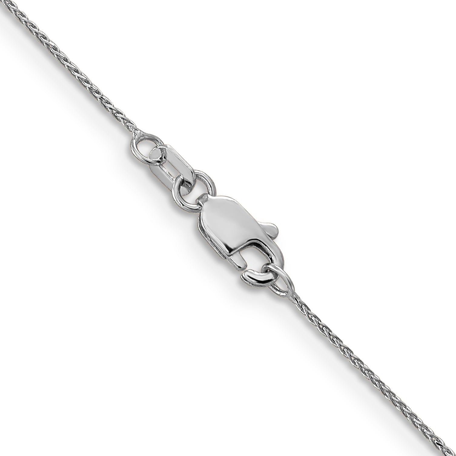 14K White Gold 30 Inch .85mm Diamond-Cut Spiga With Lobster Clasp Chain Necklace