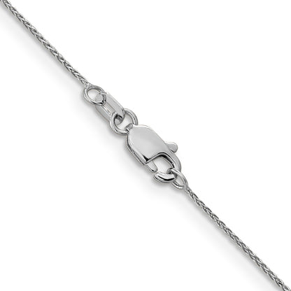14K White Gold 22 Inch .85mm Diamond-Cut Spiga With Lobster Clasp Chain Necklace