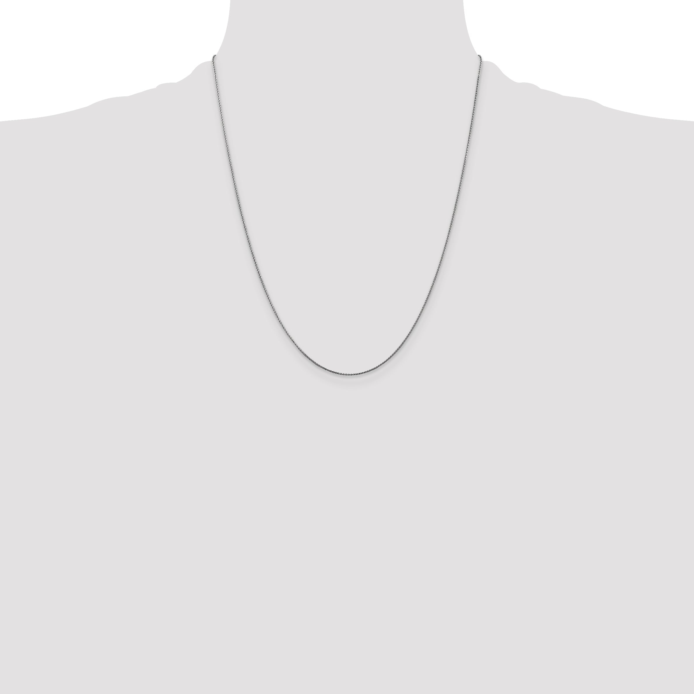 14K White Gold 22 Inch .85mm Diamond-Cut Spiga With Lobster Clasp Chain Necklace