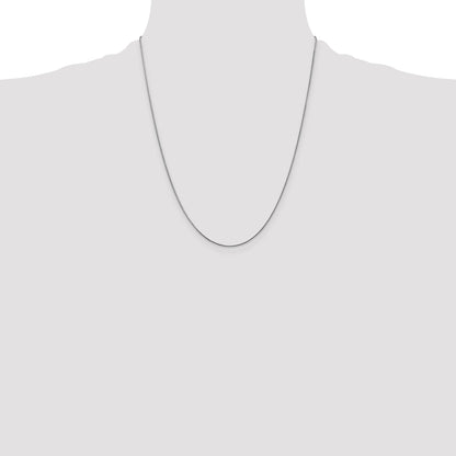 14K White Gold 22 Inch .85mm Diamond-Cut Spiga With Lobster Clasp Chain Necklace