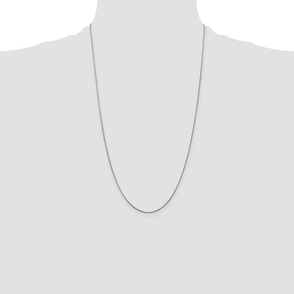 14K White Gold 26 Inch .85mmdiamond-Cut Spiga With Lobster Clasp Chain Necklace