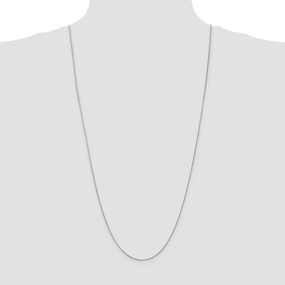 14K White Gold 30 Inch .85mm Diamond-Cut Spiga With Lobster Clasp Chain Necklace