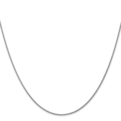 14K White Gold 20 Inch 1.05mm Diamond-Cut Spiga With Lobster Clasp Chain Necklace