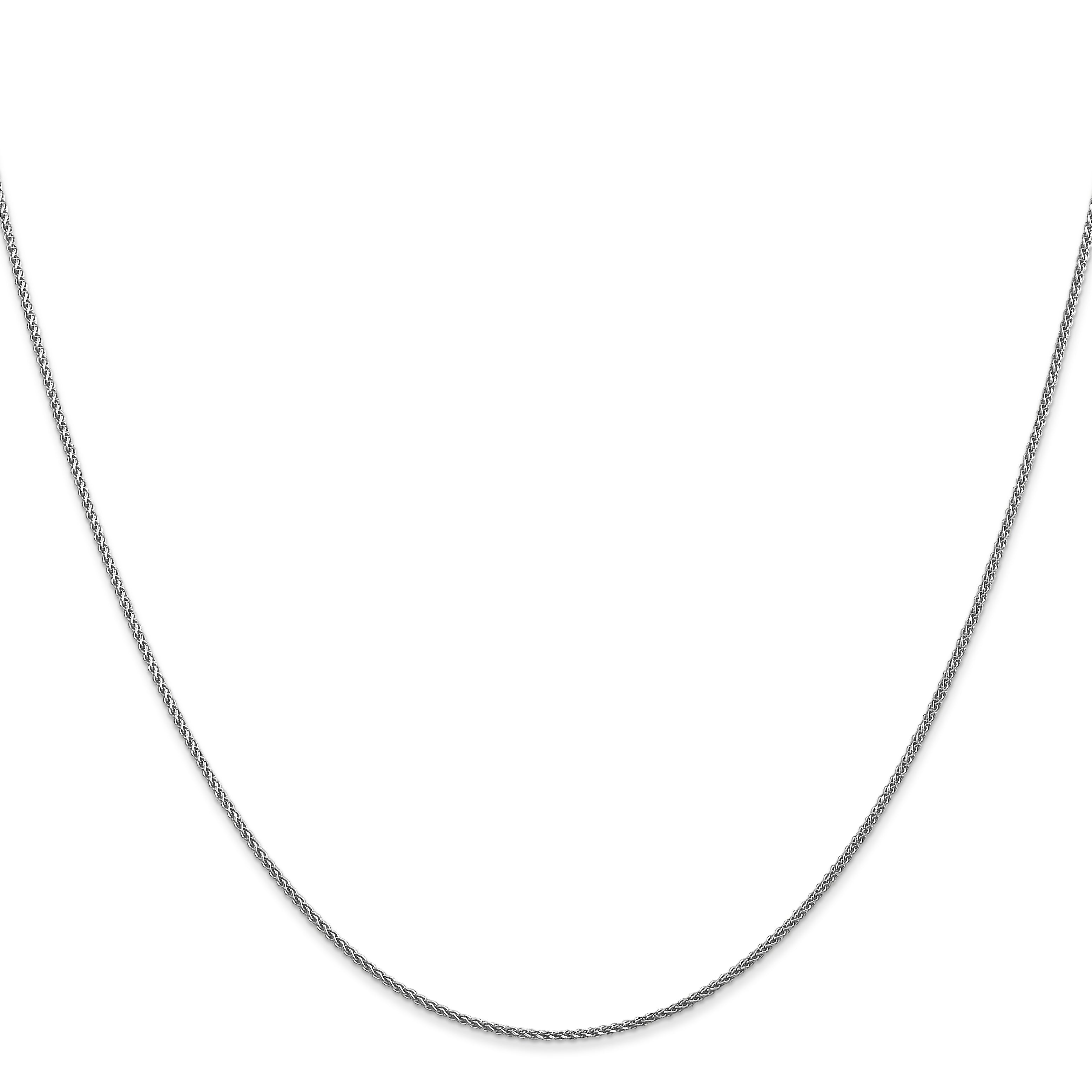14K White Gold 22 Inch 1.05mm Diamond-Cut Spiga With Lobster Clasp Chain Necklace