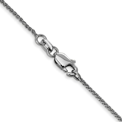 14K White Gold 30 Inch 1.05mm Diamond-Cut Spiga With Lobster Clasp Chain Necklace