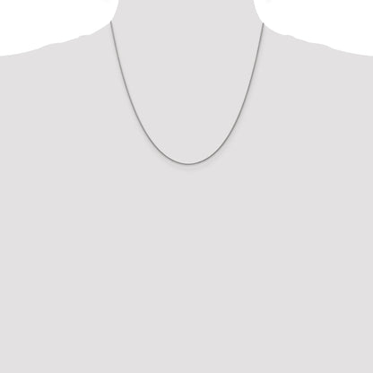 14K White Gold 20 Inch 1.05mm Diamond-Cut Spiga With Lobster Clasp Chain Necklace