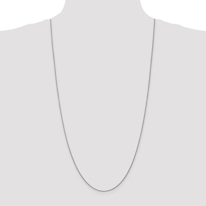 14K White Gold 30 Inch 1.05mm Diamond-Cut Spiga With Lobster Clasp Chain Necklace