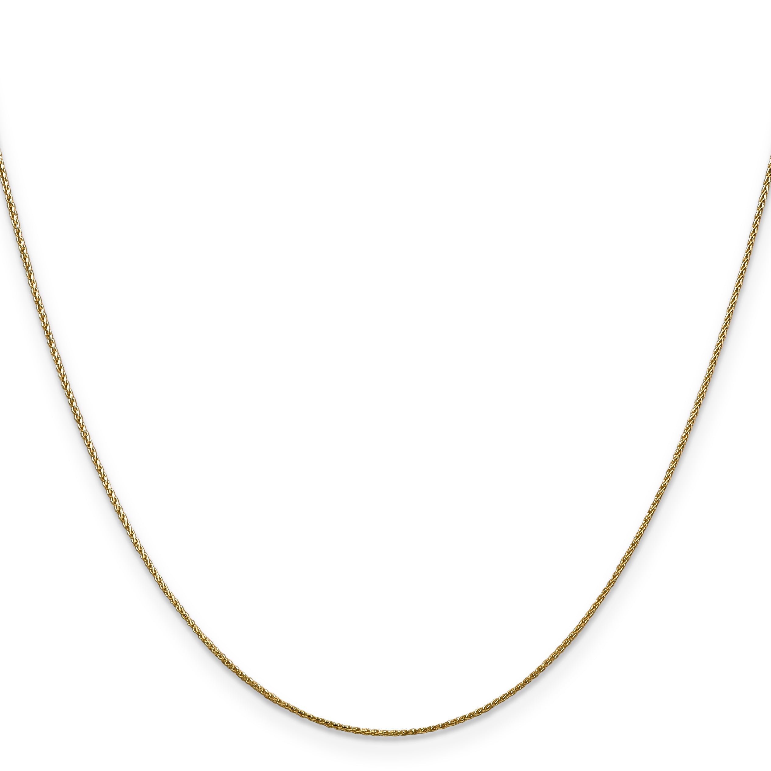 14K Yellow Gold 18 Inch .85mm Diamond-Cut Spiga With Lobster Clasp Chain Necklace