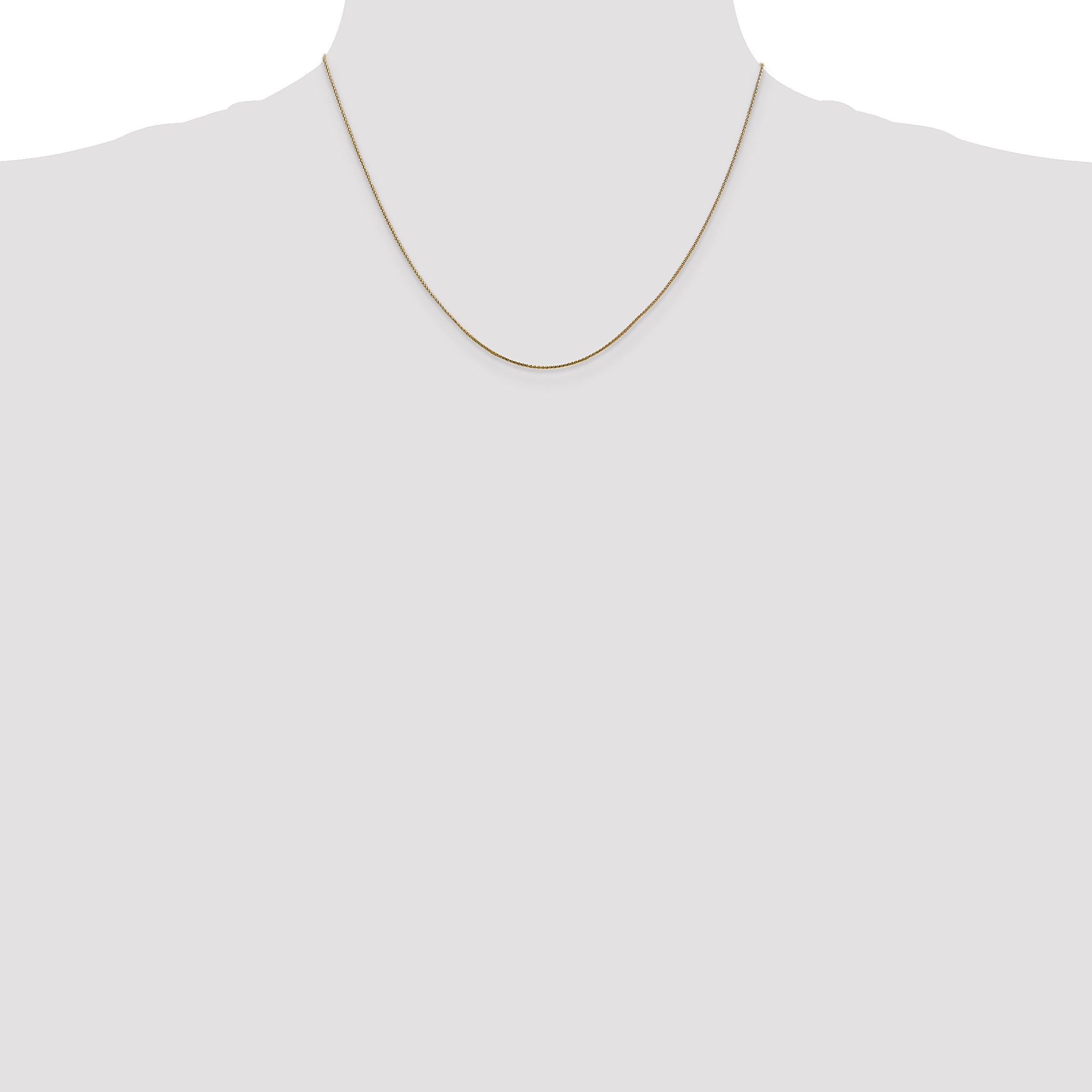 14K Yellow Gold 18 Inch .85mm Diamond-Cut Spiga With Lobster Clasp Chain Necklace