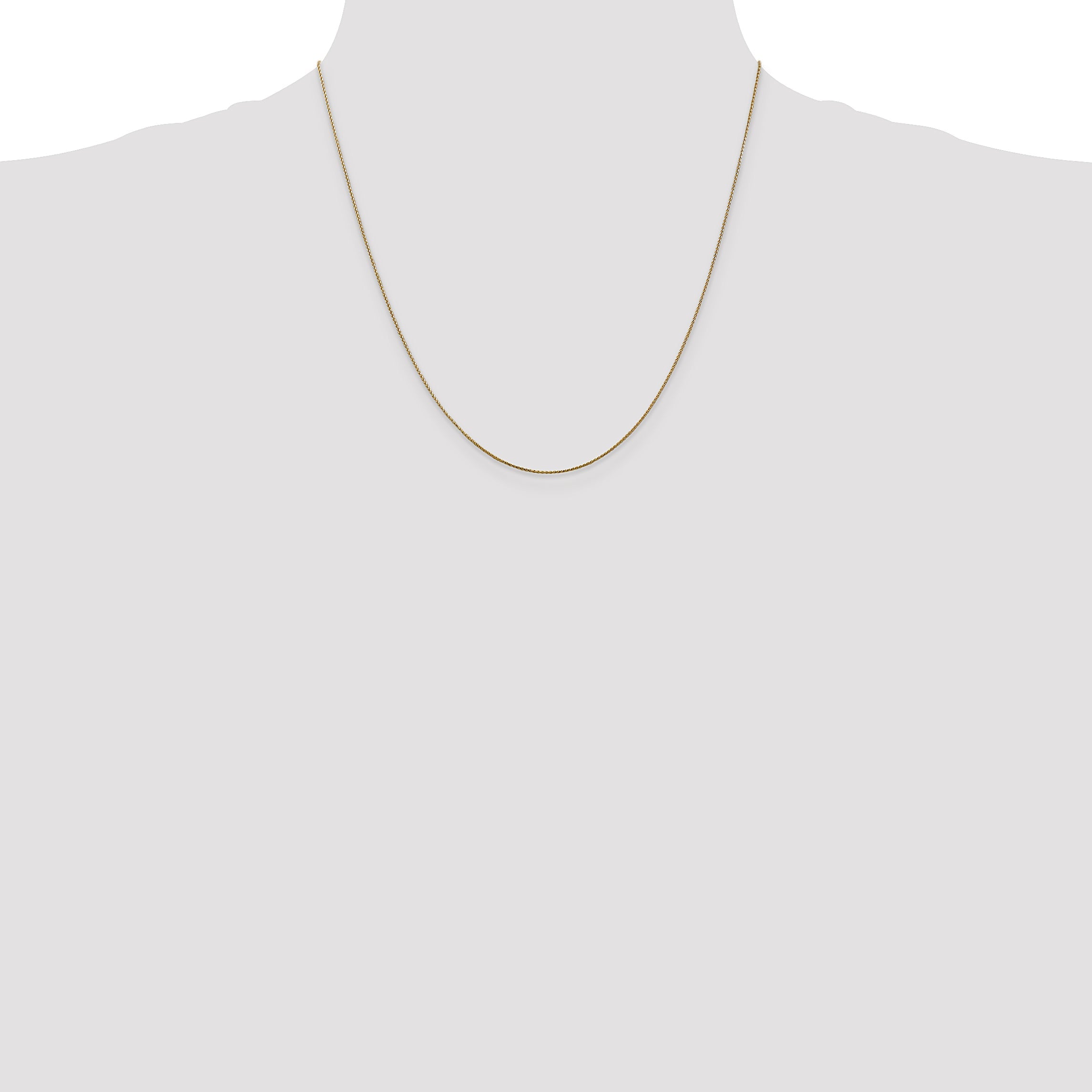 14K Yellow Gold 20 Inch .85mm Diamond-Cut Spiga With Lobster Clasp Chain Necklace