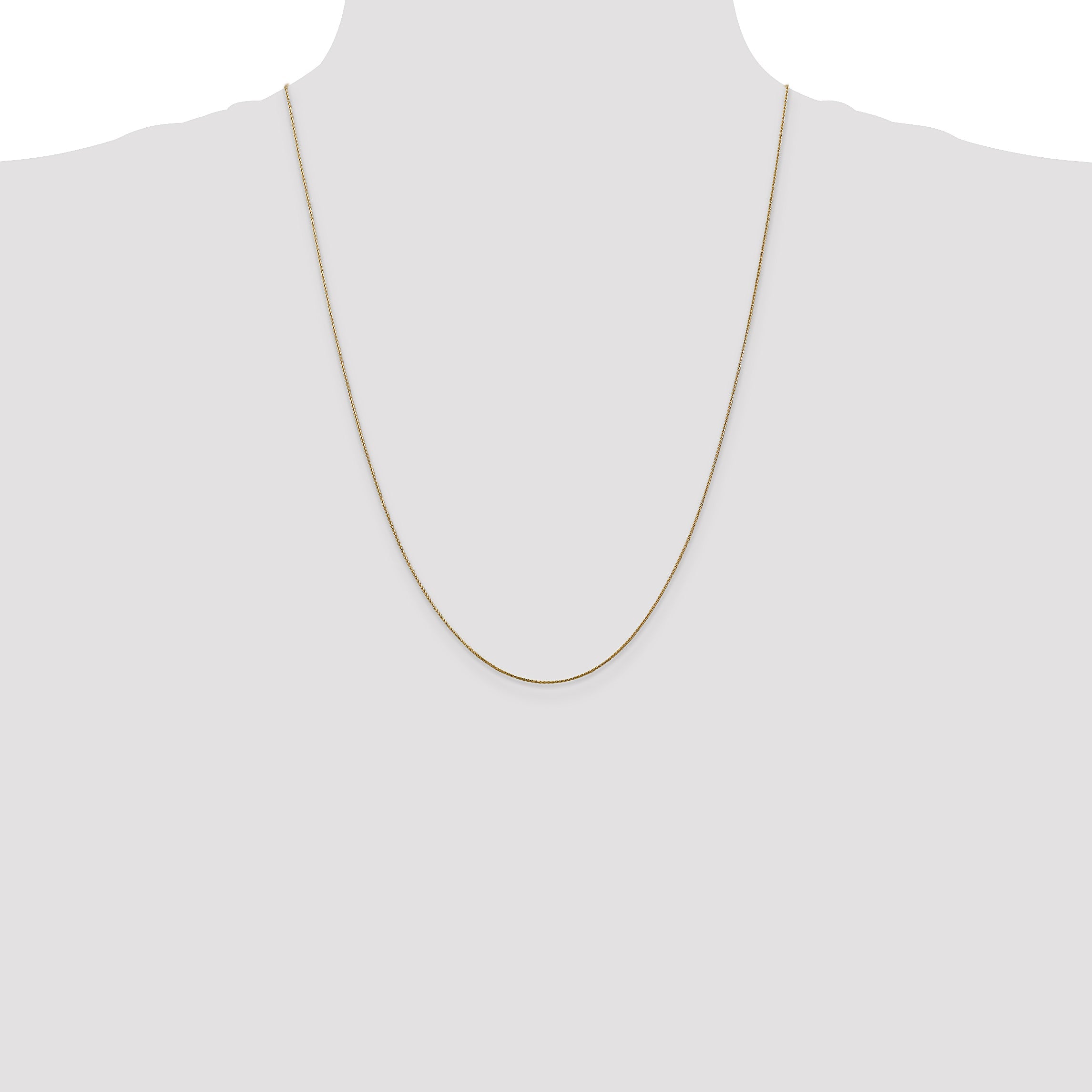 14K Yellow Gold 24 Inch .85mm Diamond-Cut Spiga With Lobster Clasp Chain Necklace