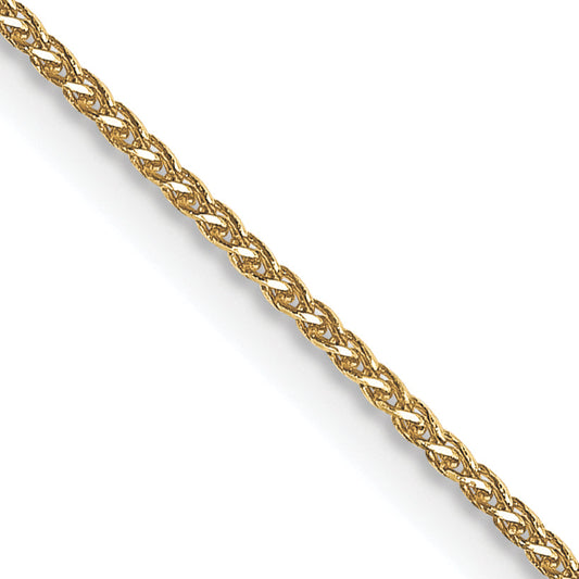 14K Yellow Gold 16 Inch .85mm Diamond-Cut Spiga With Lobster Clasp Chain Necklace