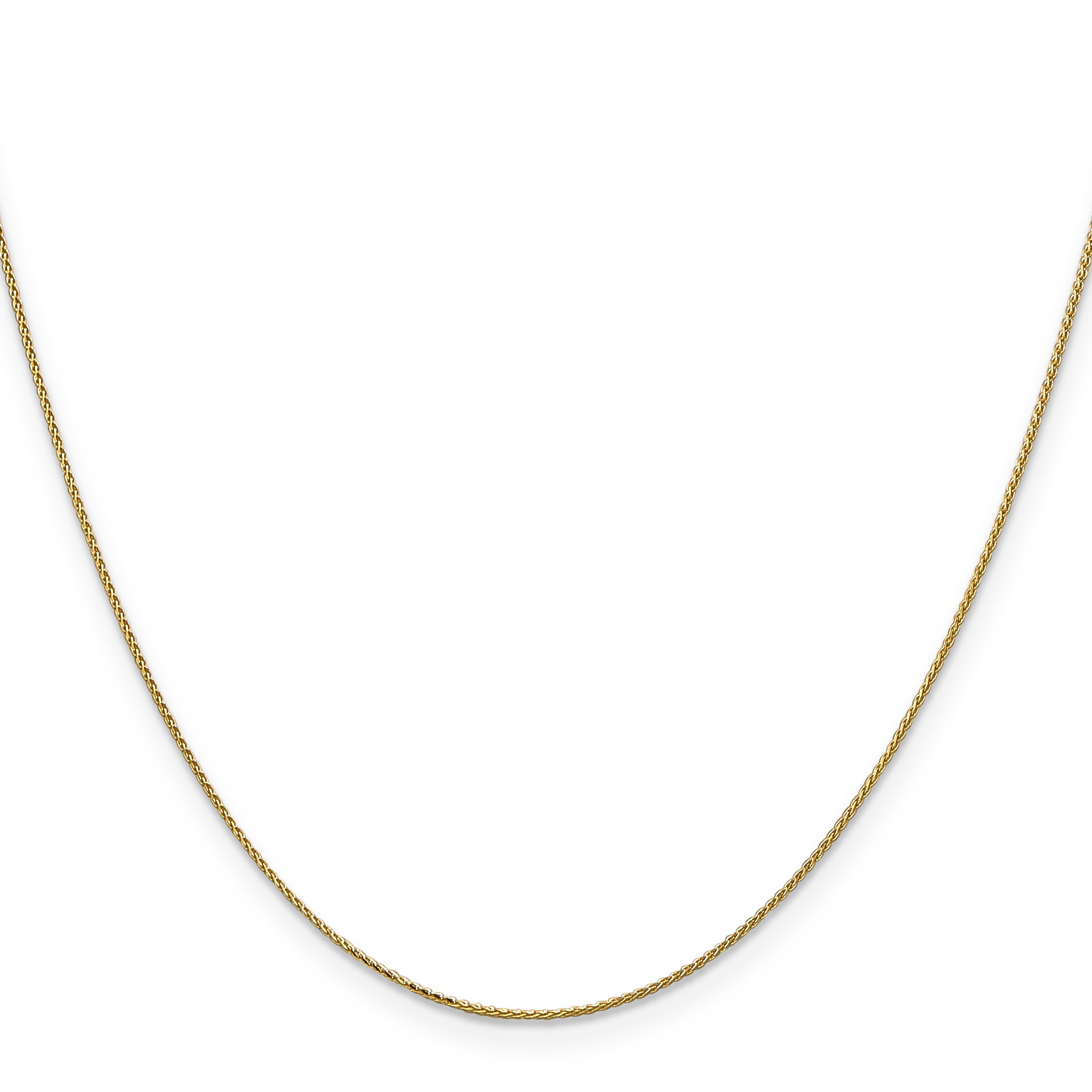 14K Yellow Gold 18 Inch .85mm Diamond-Cut Spiga With Spring Ring Clasp Chain Necklace