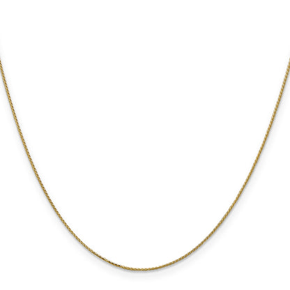 14K Yellow Gold 20 Inch .85mm Diamond-Cut Spiga With Spring Ring Clasp Chain Necklace