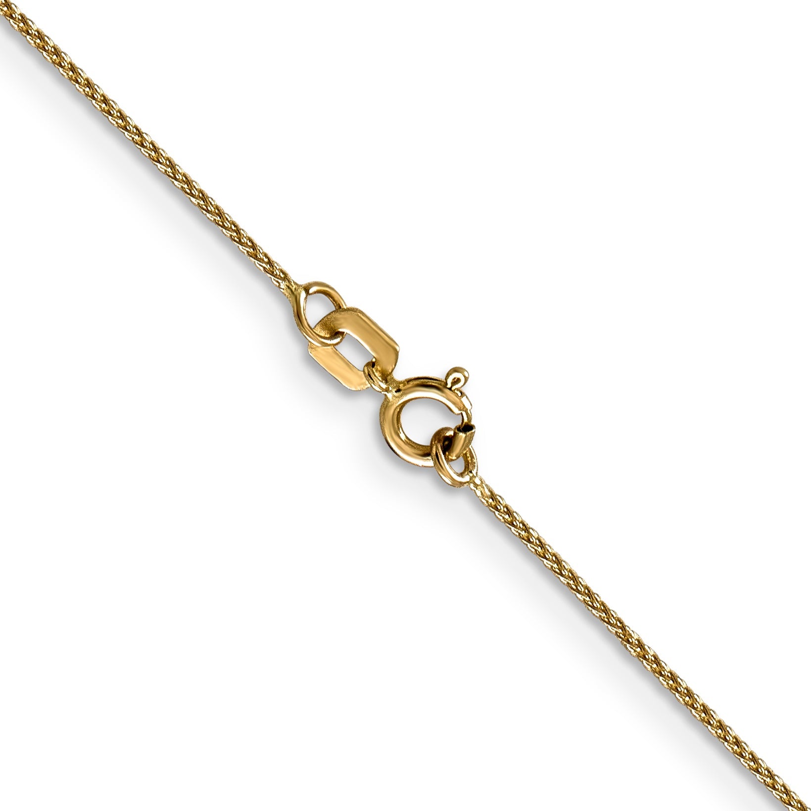 14K Yellow Gold 24 Inch .85mm Diamond-Cut Spiga With Spring Ring Clasp Chain Necklace