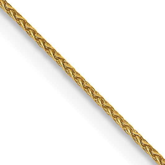 14K Yellow Gold 16 Inch .85mm Diamond-Cut Spiga With Spring Ring Clasp Chain Necklace