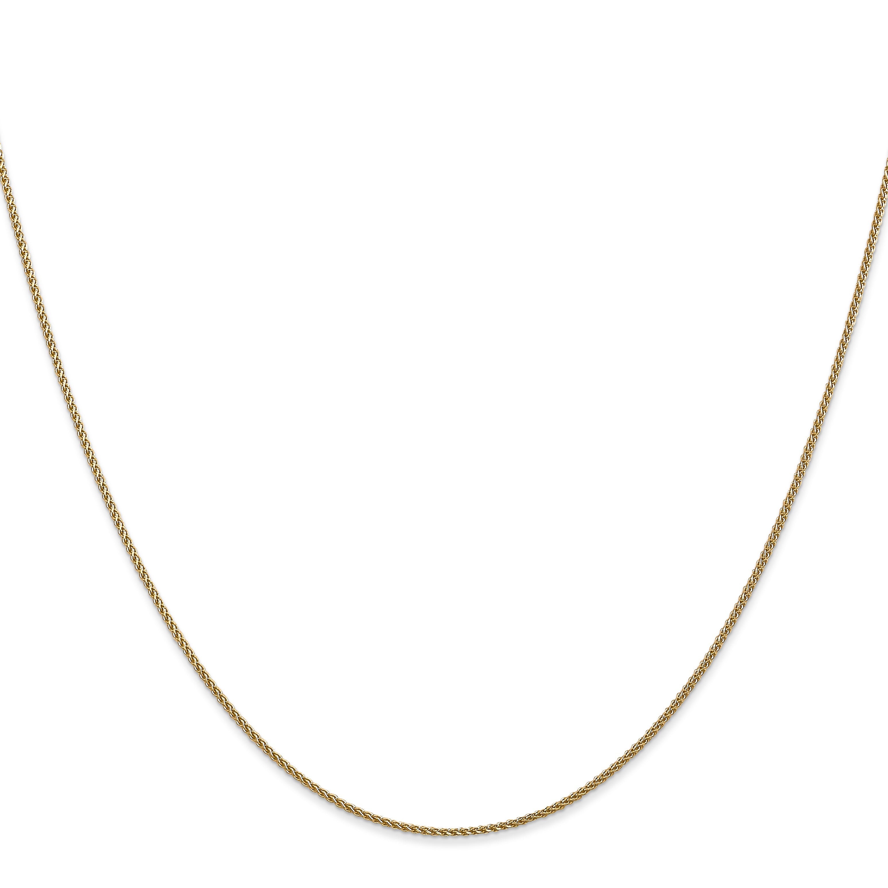 14K Yellow Gold 26 Inch 1.05mm Diamond-Cut Spiga With Lobster Clasp Chain Necklace