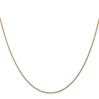 14K Yellow Gold 26 Inch 1.05mm Diamond-Cut Spiga With Lobster Clasp Chain Necklace