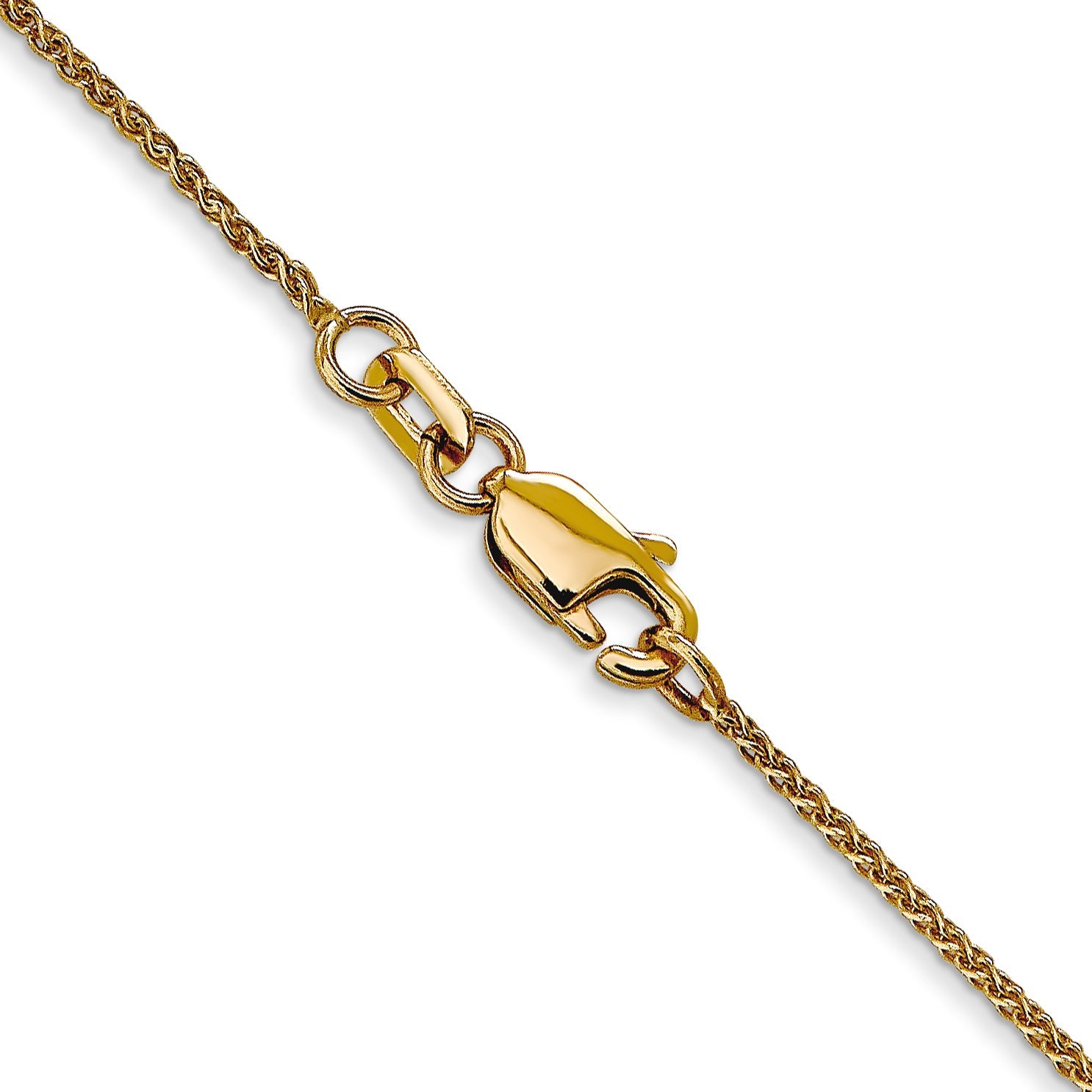 14K Yellow Gold 26 Inch 1.05mm Diamond-Cut Spiga With Lobster Clasp Chain Necklace