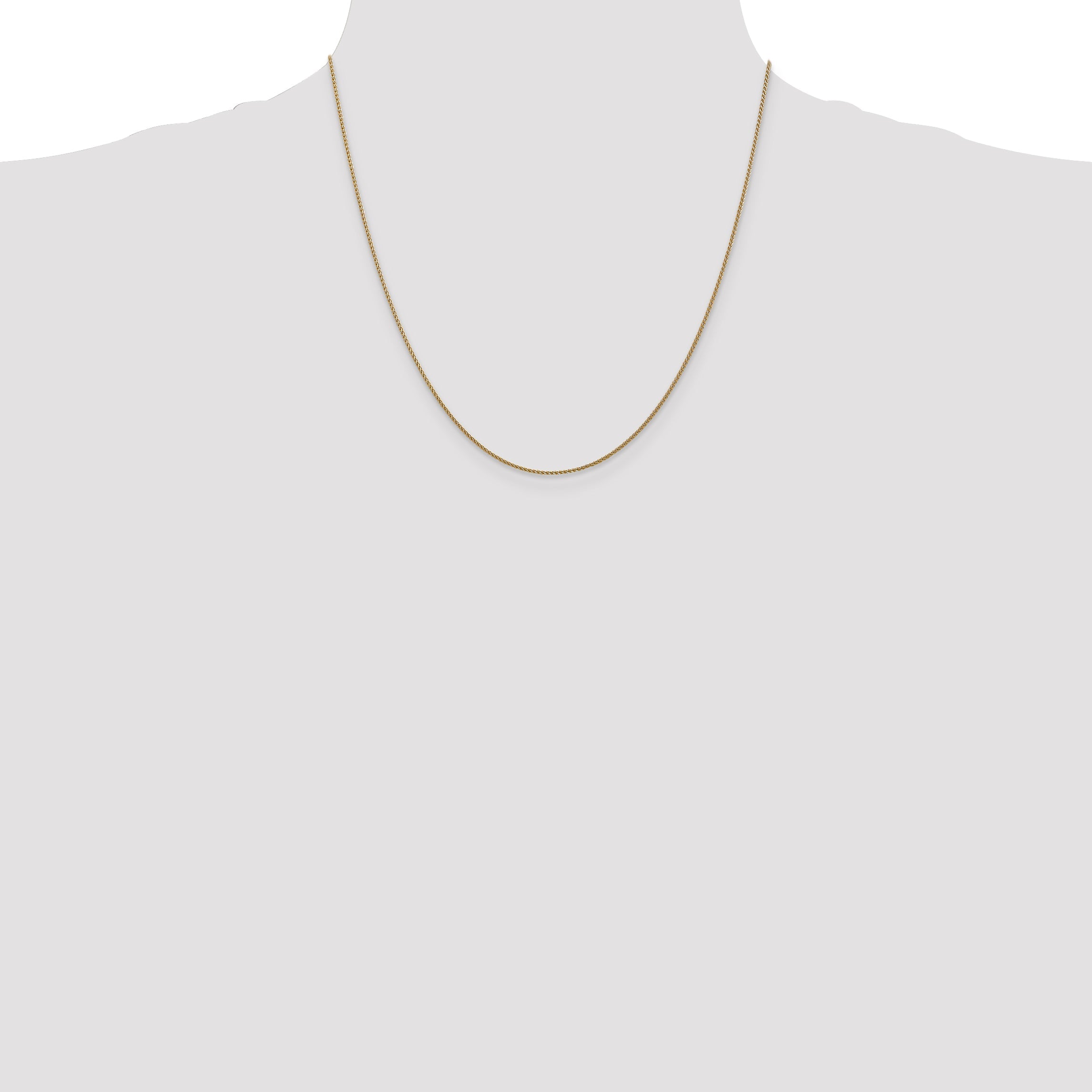 14K Yellow Gold 20 Inch 1.05mm Diamond-Cut Spiga With Lobster Clasp Chain Necklace