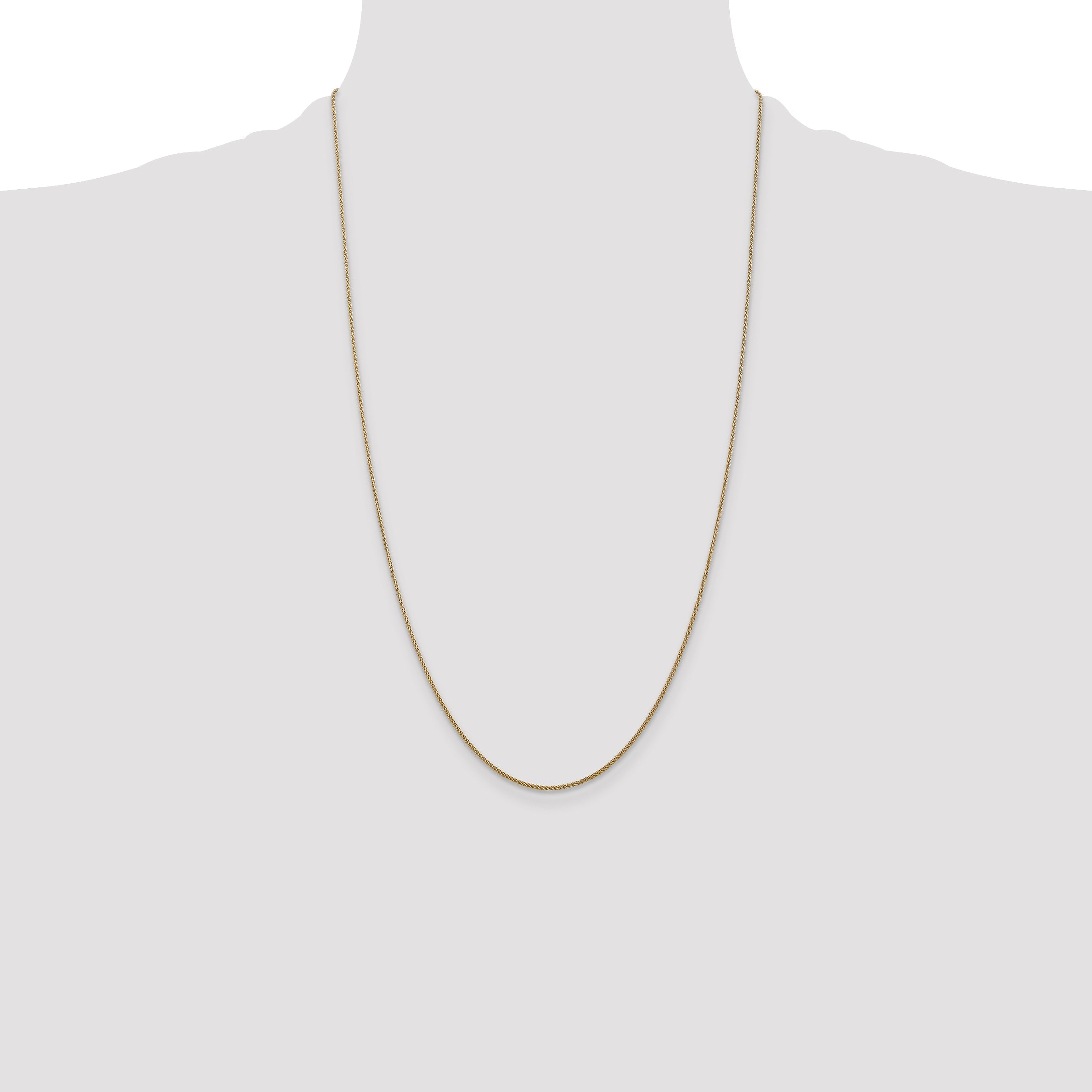 14K Yellow Gold 26 Inch 1.05mm Diamond-Cut Spiga With Lobster Clasp Chain Necklace