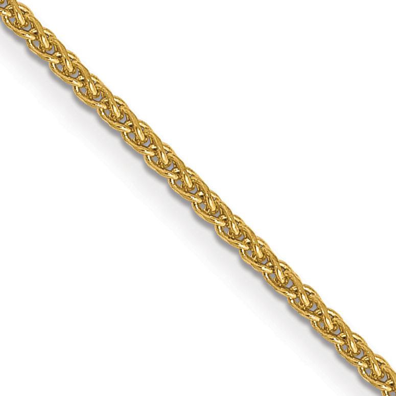 14K Yellow Gold 20 Inch 1.05mm Diamond-Cut Spiga With Lobster Clasp Chain Necklace