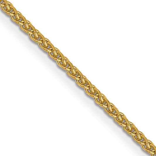 14K Yellow Gold 30 Inch 1.05mm Diamond-Cut Spiga With Lobster Clasp Chain Necklace