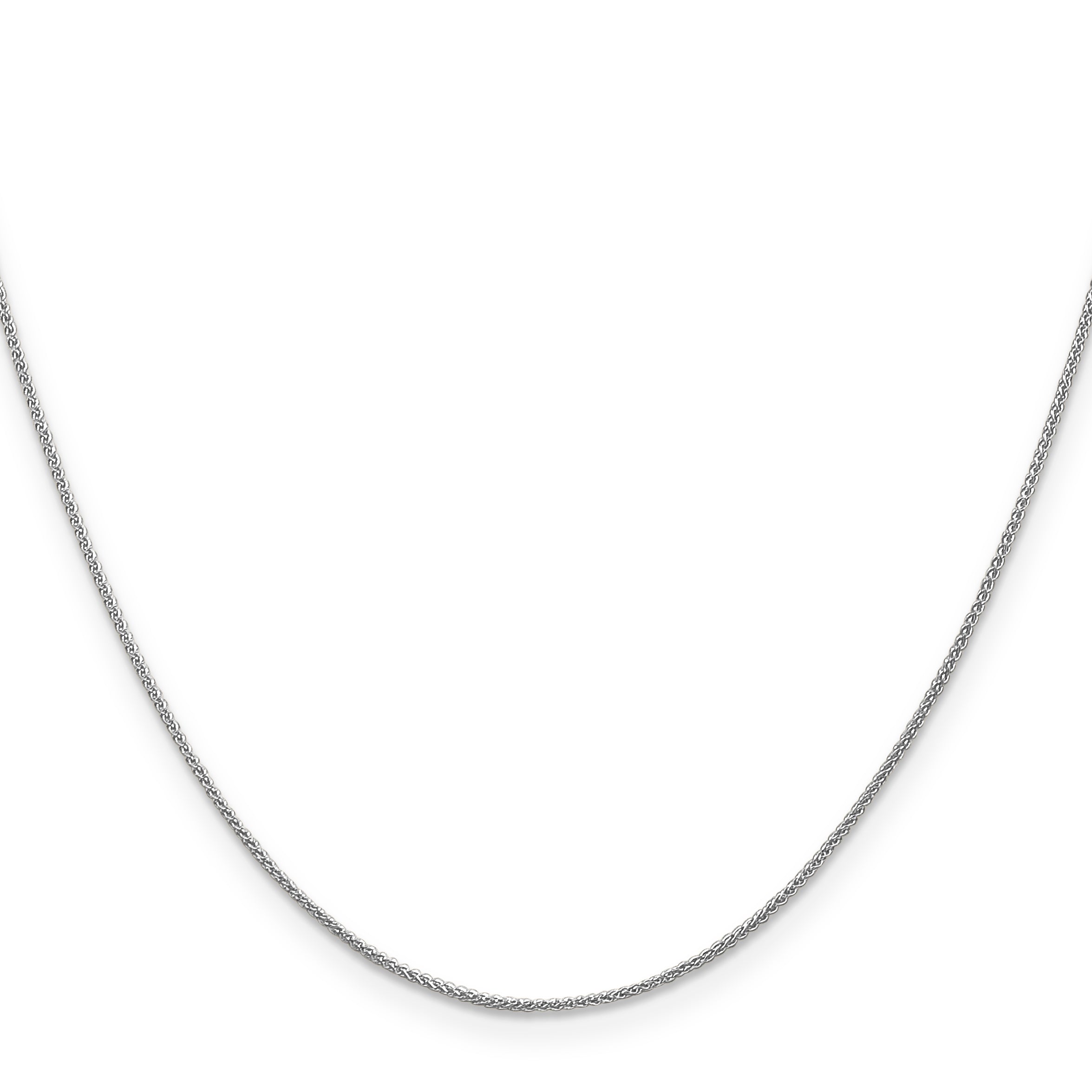 14K White Gold 30 Inch .85mm Spiga With Spring Ring Clasp Chain Necklace