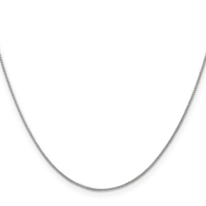 14K White Gold 24 Inch .85mm Spiga With Spring Ring Clasp Chain Necklace