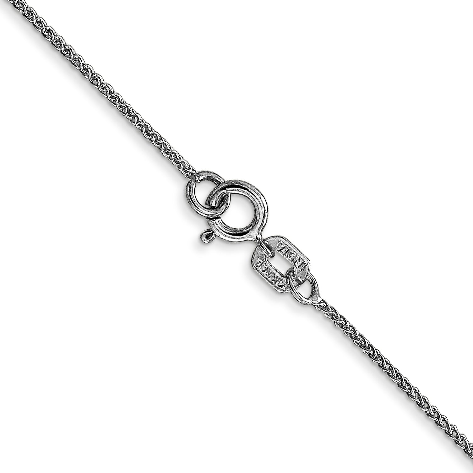14K White Gold 30 Inch .85mm Spiga With Spring Ring Clasp Chain Necklace