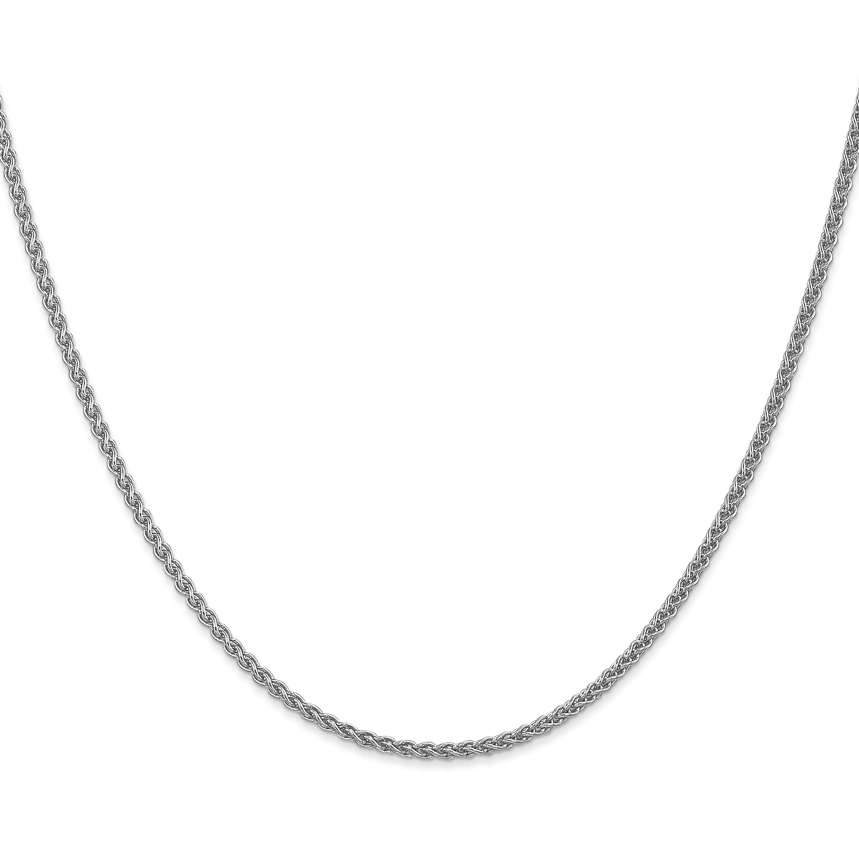 14K White Gold 24 Inch 1.05mm Spiga With Spring Ring Clasp Chain Necklace