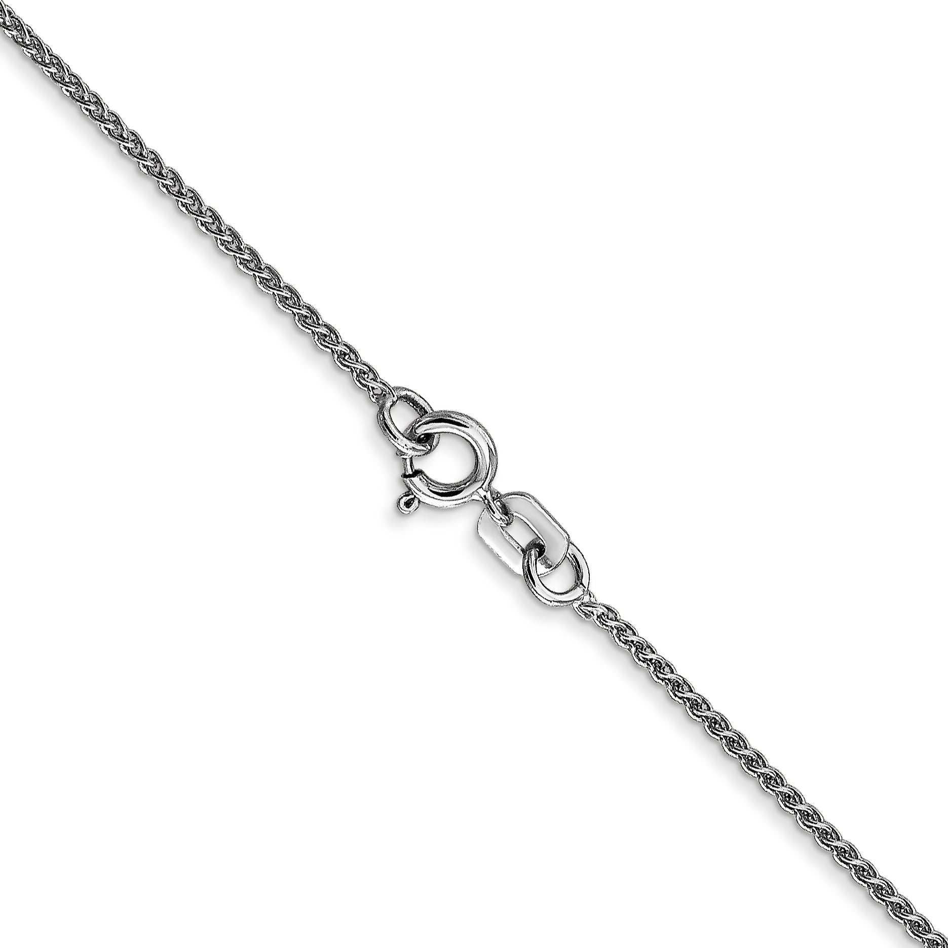 14K White Gold 18 Inch 1.05mm Spiga With Spring Ring Clasp Chain Necklace