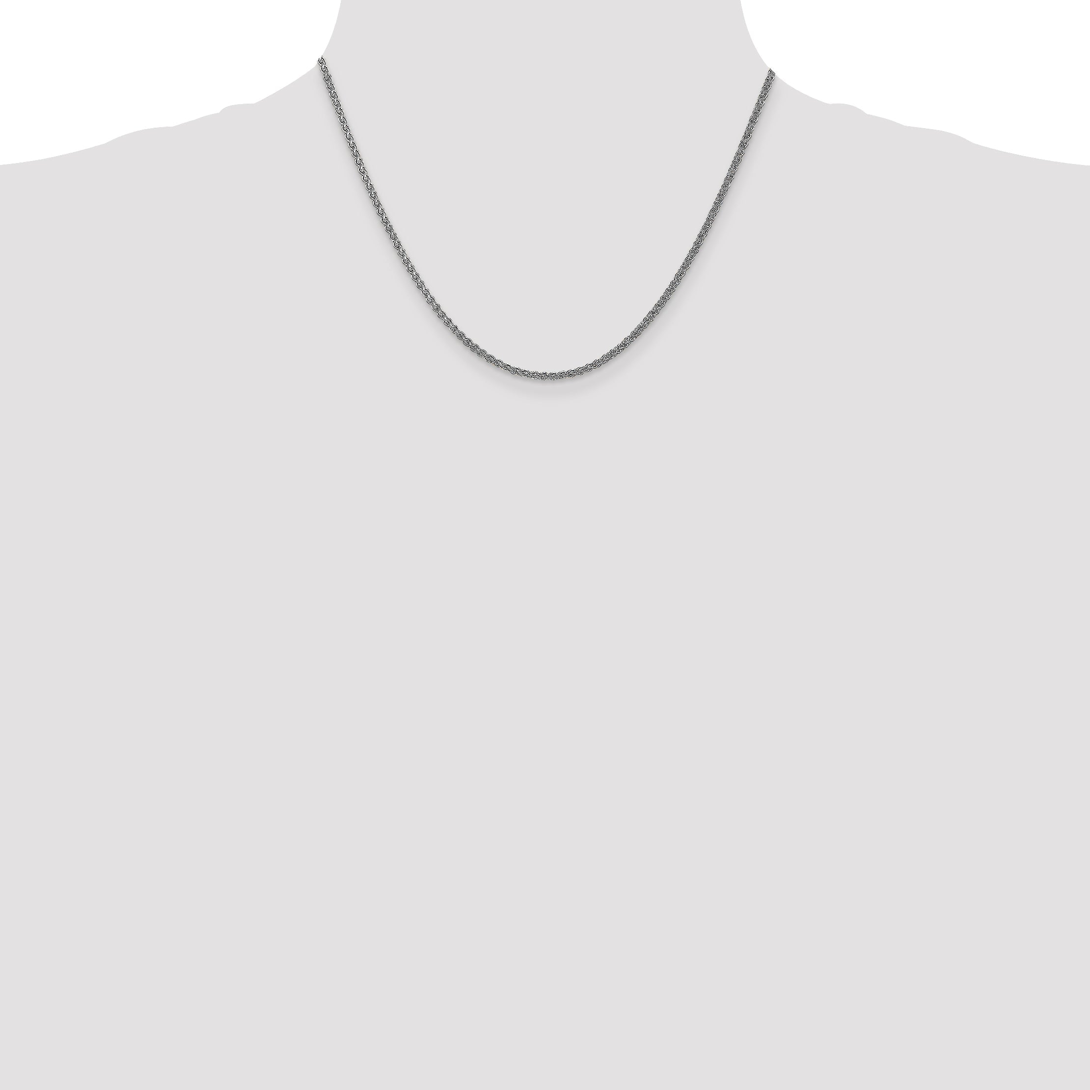 14K White Gold 18 Inch 1.05mm Spiga With Spring Ring Clasp Chain Necklace