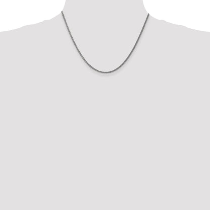 14K White Gold 18 Inch 1.05mm Spiga With Spring Ring Clasp Chain Necklace