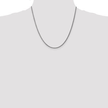 14K White Gold 20 Inch 1.05mm Spiga With Spring Ring Clasp Chain Necklace