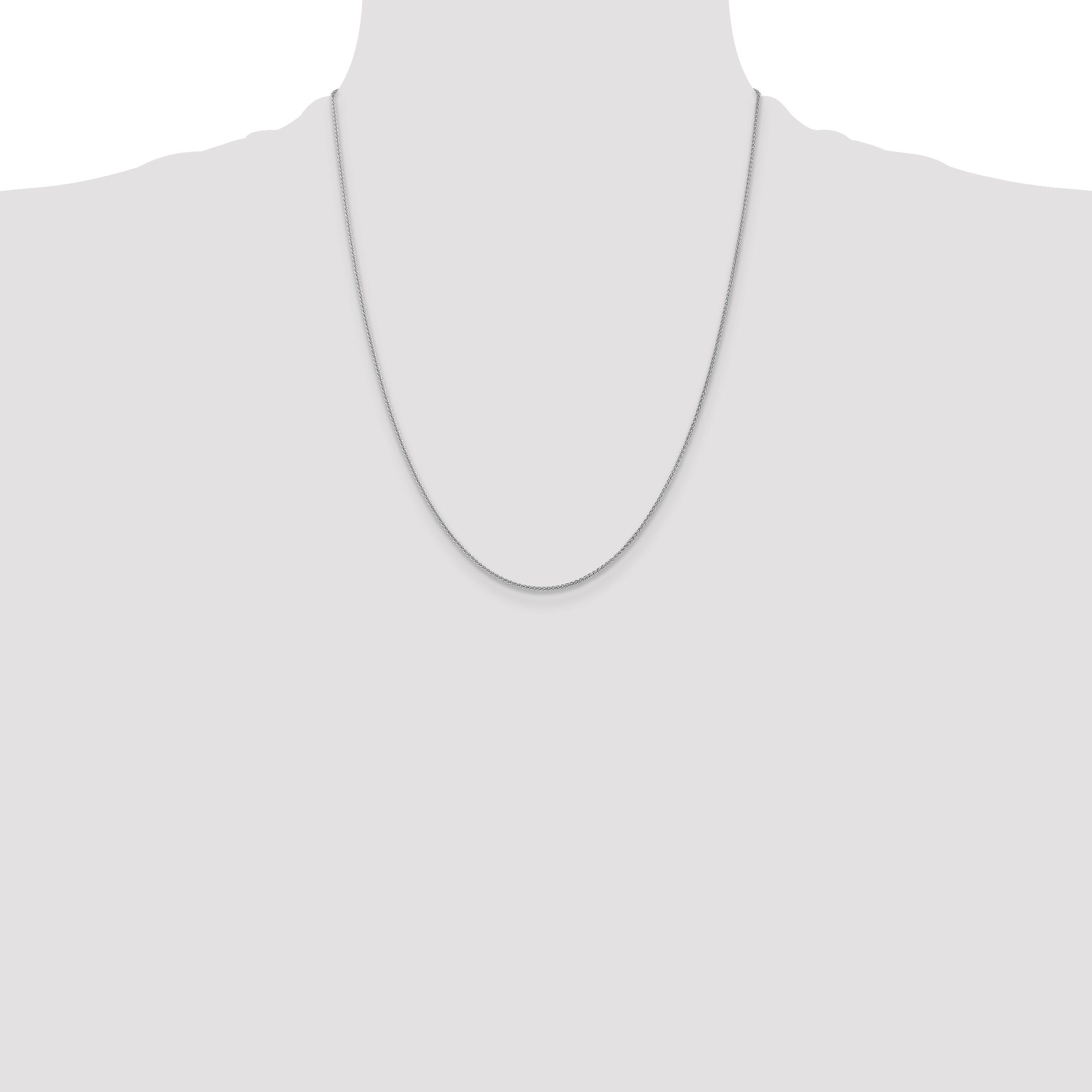 14K White Gold 22 Inch 1.05mm Spiga With Lobster Clasp Chain Necklace