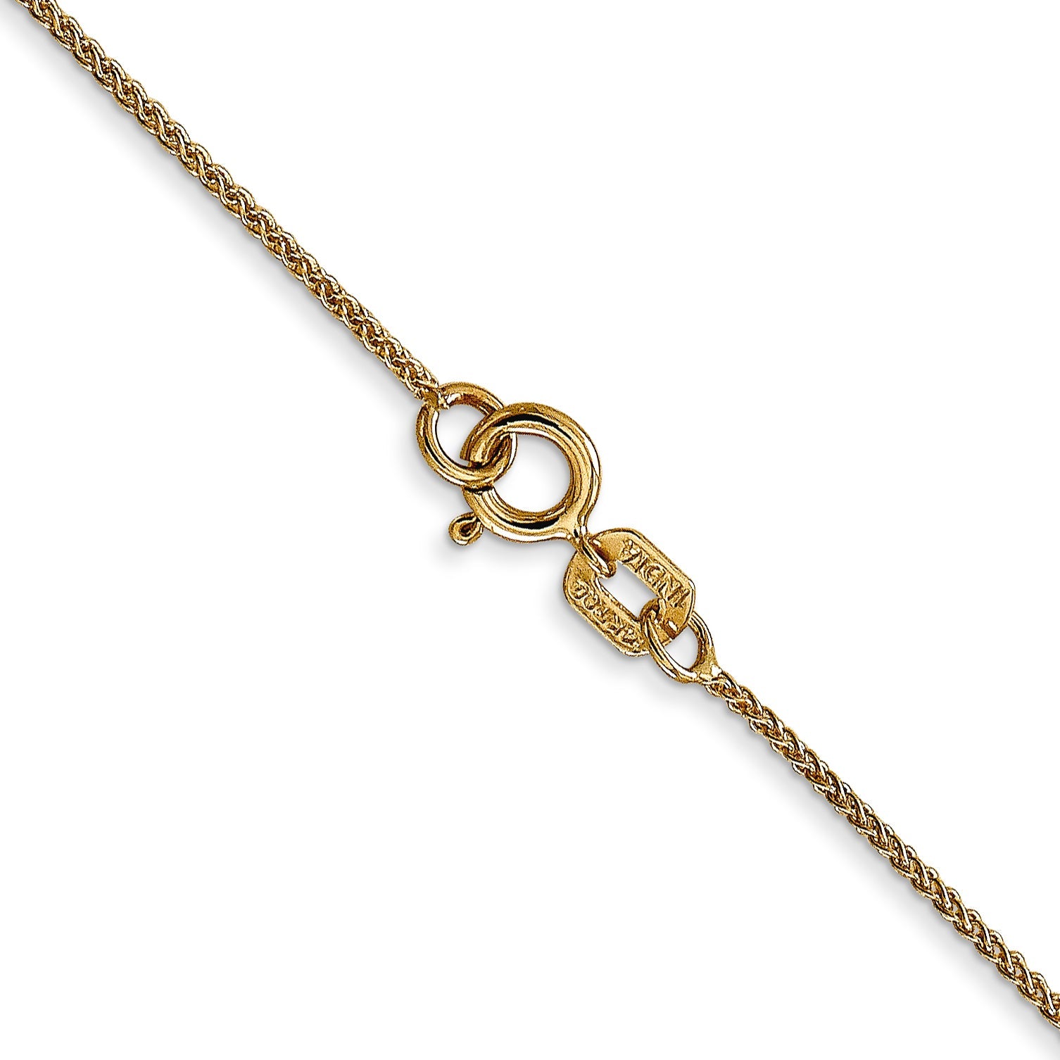 14K Yellow Gold 18 Inch .85mm Spiga With Spring Ring Clasp Chain Necklace