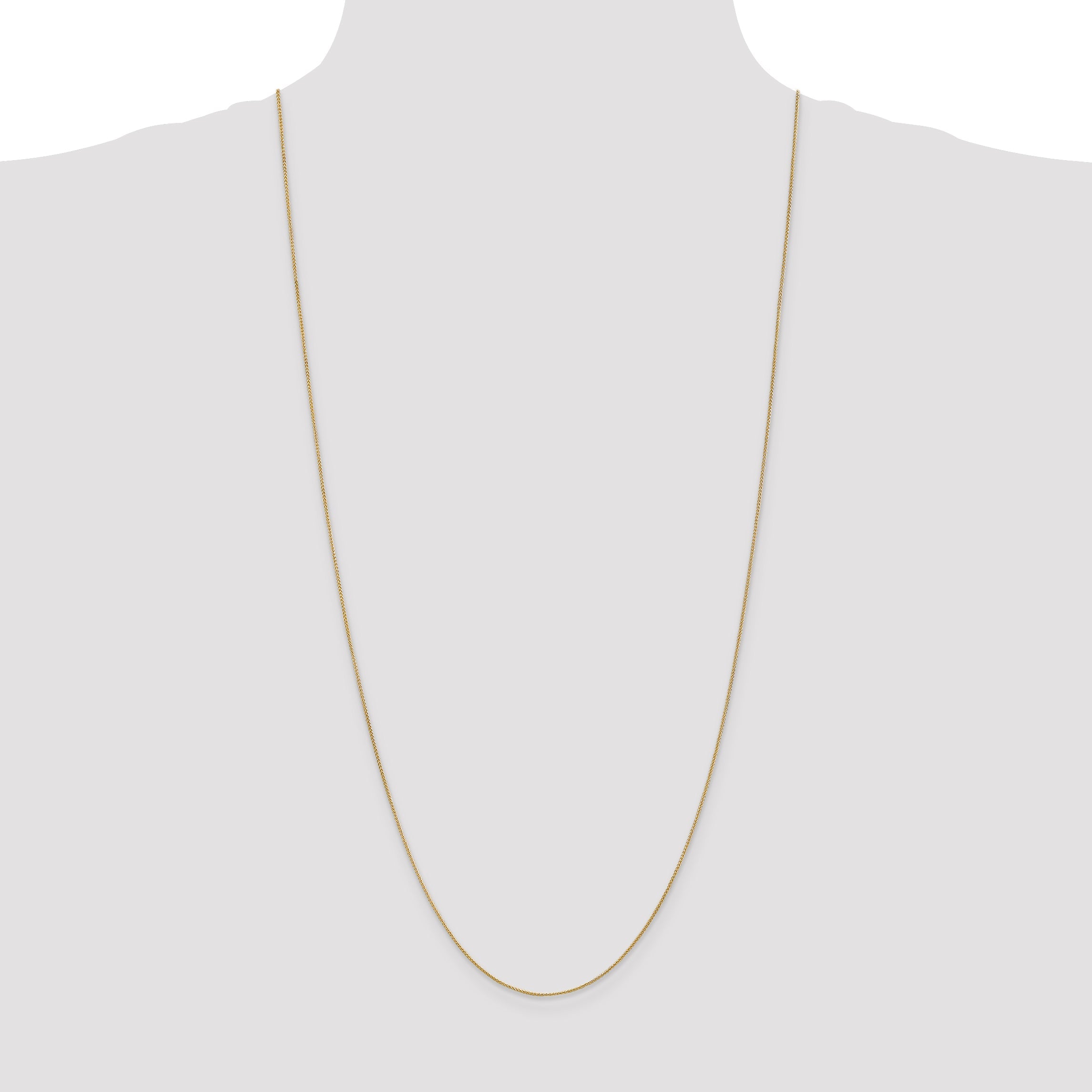 14K Yellow Gold 30 Inch .85mm Spiga With Spring Ring Clasp Chain Necklace