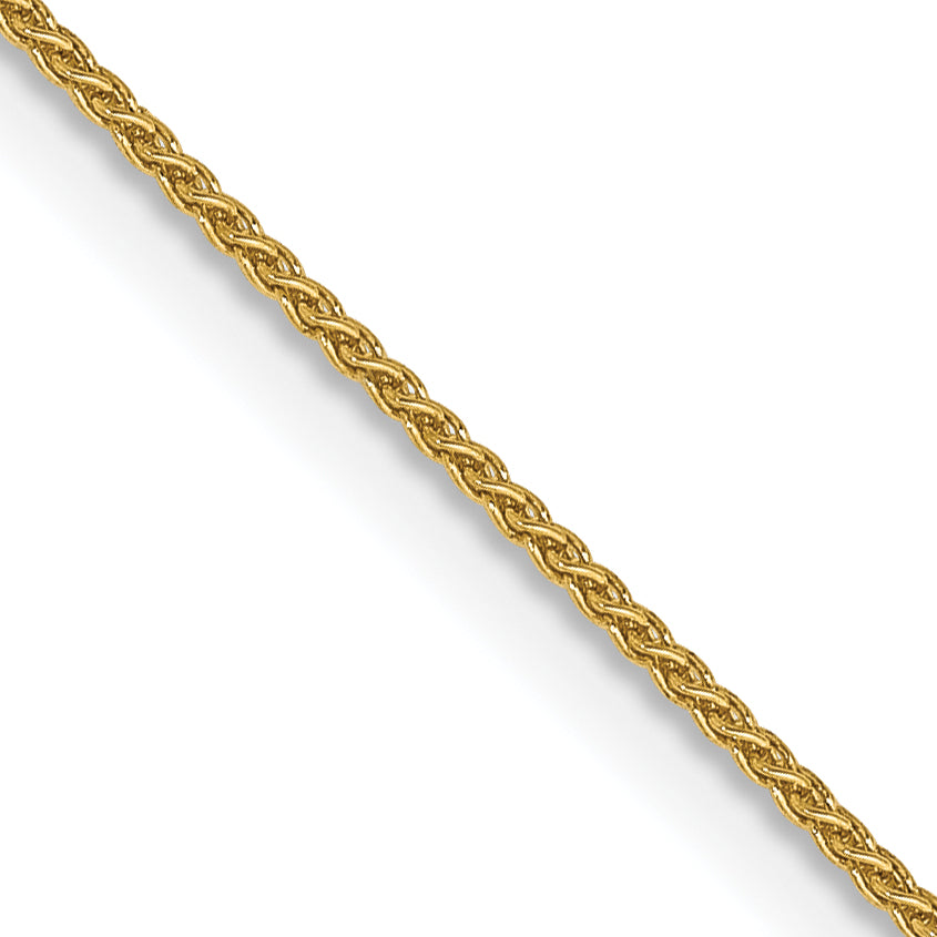 14K Yellow Gold 18 Inch .85mm Spiga With Spring Ring Clasp Chain Necklace
