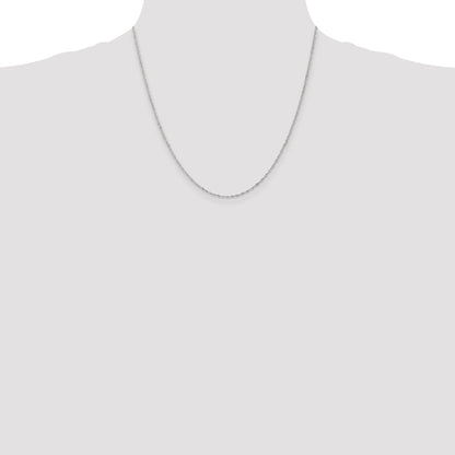 14K White Gold 20 Inch 1.10mm Singapore With Spring Ring Clasp Chain Necklace