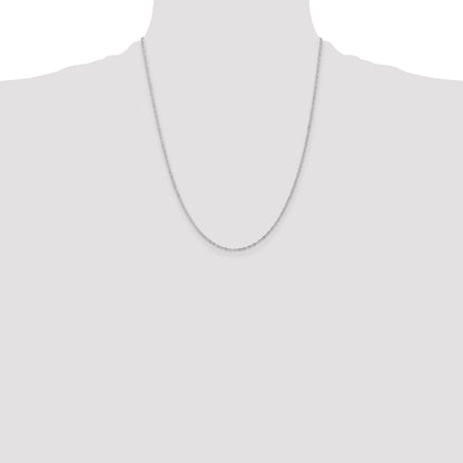 14K White Gold 22 Inch 1.10mm Singapore With Spring Ring Clasp Chain Necklace