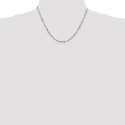 14K White Gold 18 Inch 2.0mm Singapore With Lobster Clasp Chain Necklace
