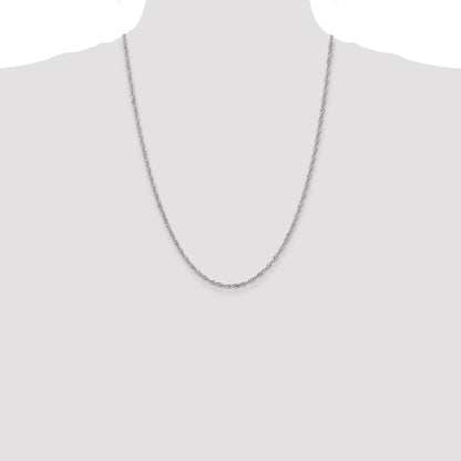 14K White Gold 24 Inch 2.0mm Singapore With Lobster Clasp Chain Necklace